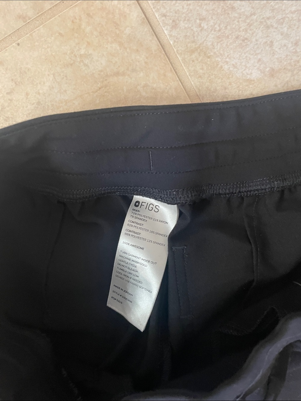 Figs Black Medical Scrub Jogger Pants - Picture 2 of 4